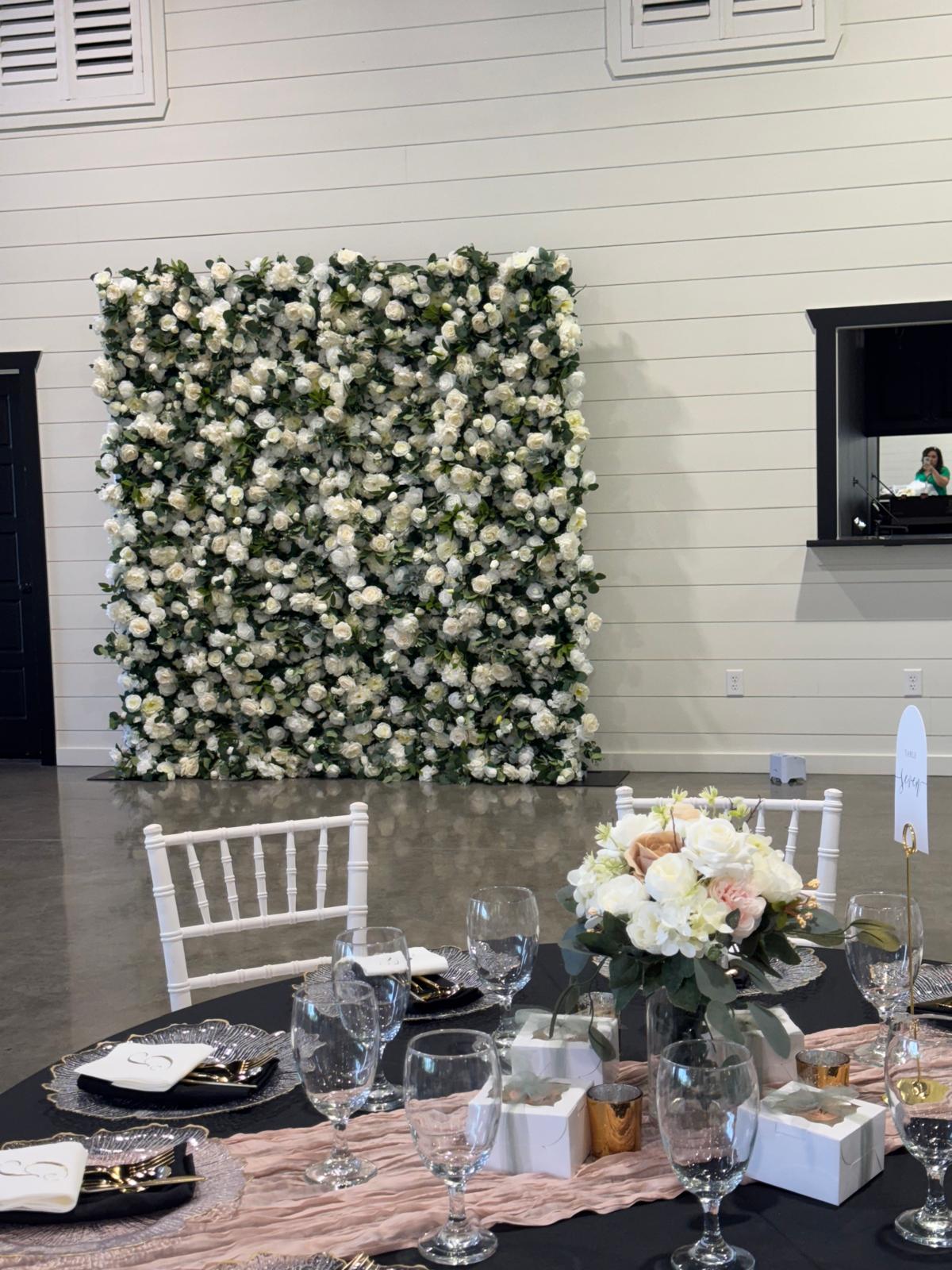 Flower wall in an event hall